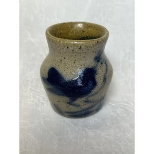 Stoneware Pottery Signed, 3” Mini Vase